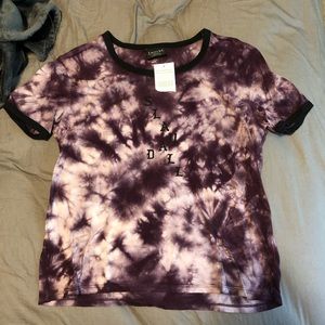 Purple and white tie dye shirt